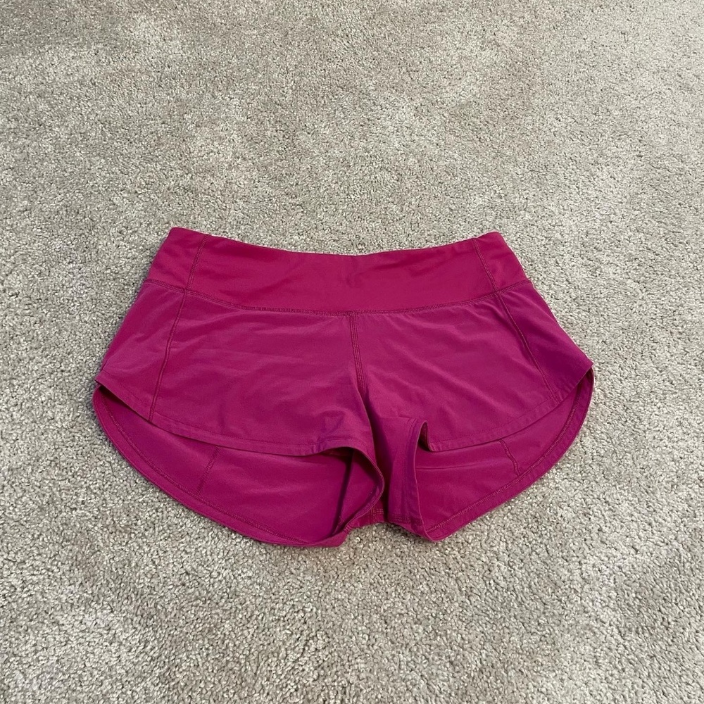 Lululemon speed up shorts. 2.5 inch inseam. Size 4, ripened raspberry